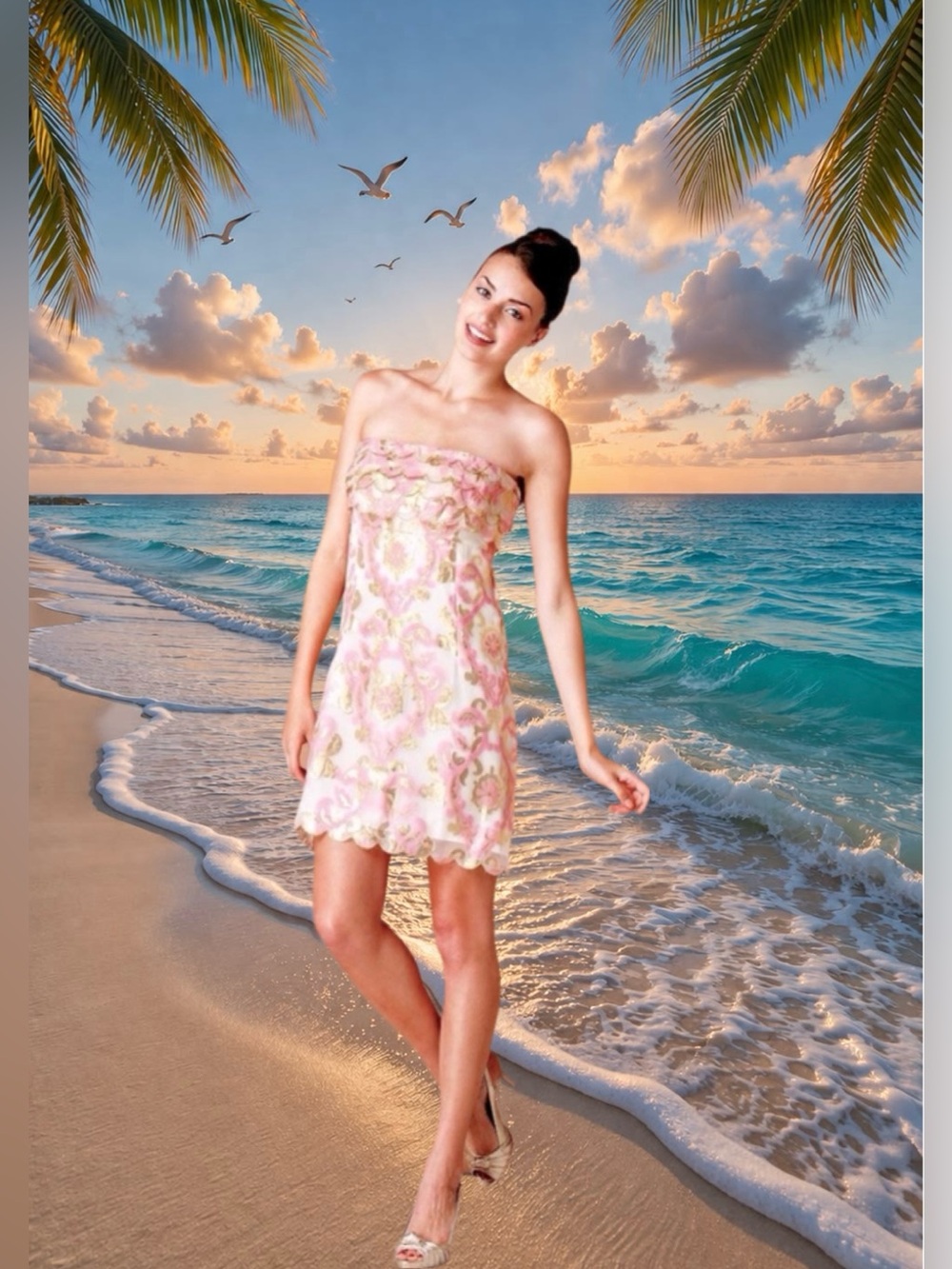 Lilly Pulitzer NWT Celina Strapless Dress Cameo DIVA Size 2 RARE FIND!
